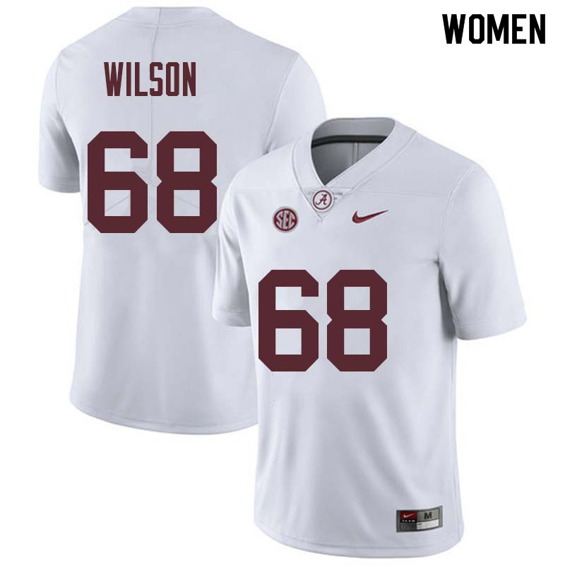 Women #68 Taylor Wilson Alabama Crimson Tide College Football Jerseys Sale-White